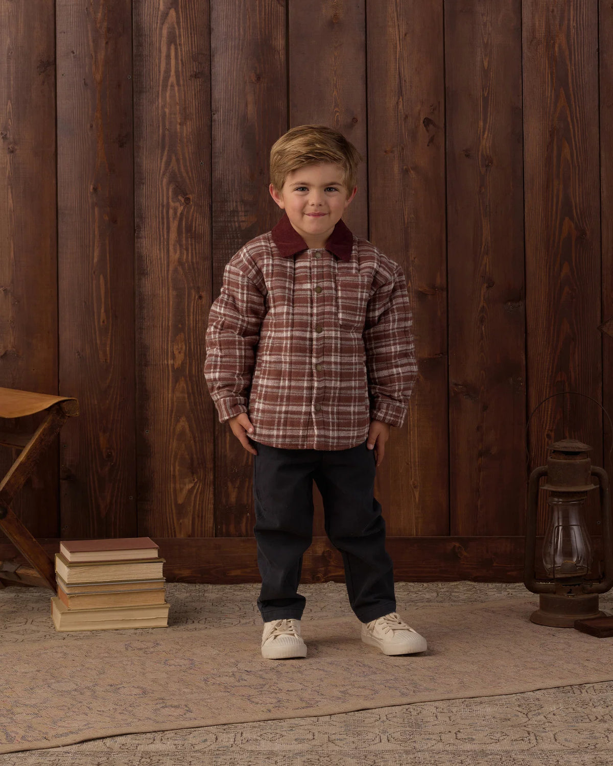 Rylee + Cru Kalen Pant in midnight, additional view of the cotton kids' pants