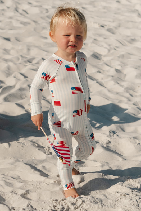 All American Zipper Romper