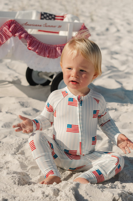All American Zipper Romper
