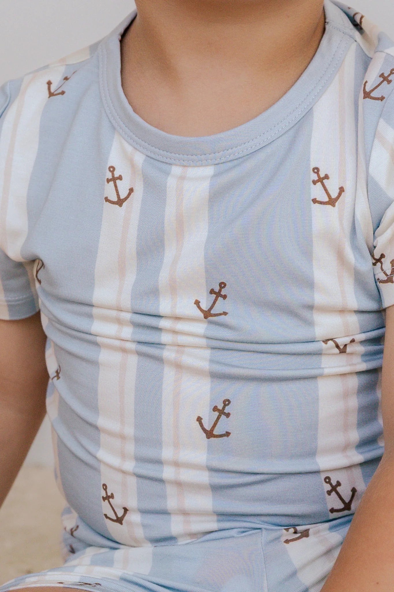 Anchored Stripe Two Piece Short Set