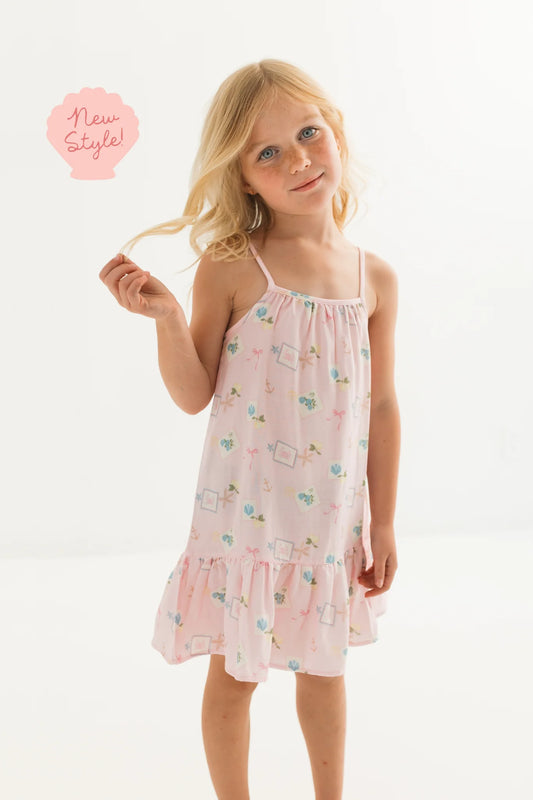 Little Coastal Notes Twirl Dress