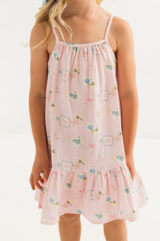 Little Coastal Notes Twirl Dress