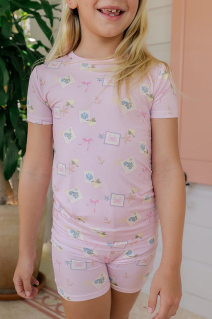 Little Coastal Notes Two Piece Short Set