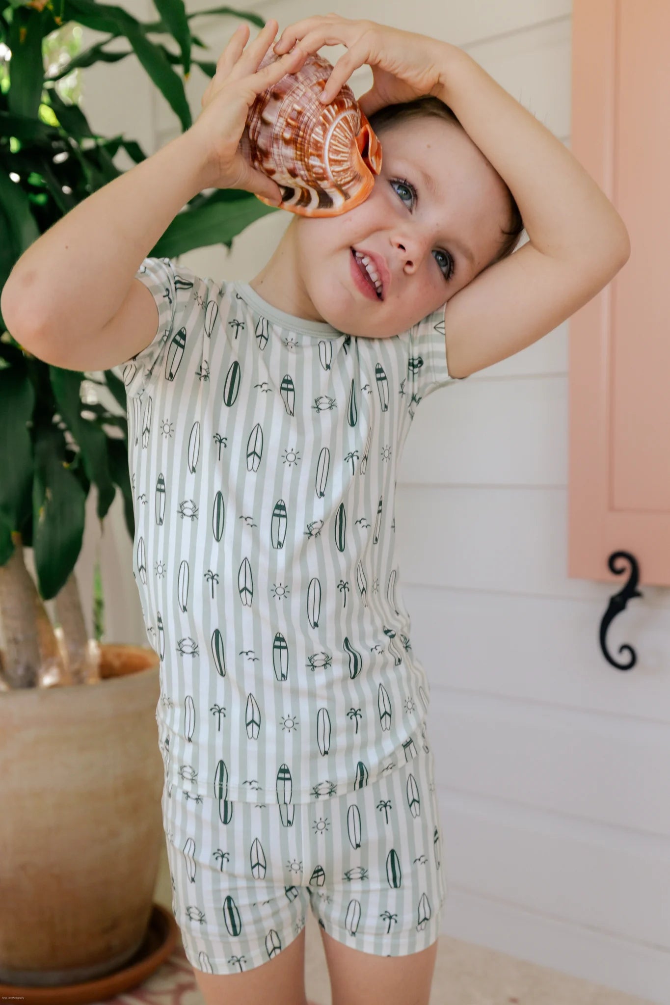 Green Surfs Up Two Piece Short Set