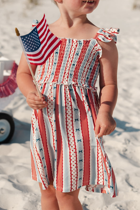 Heritage Striped Smocked Twirl Dress