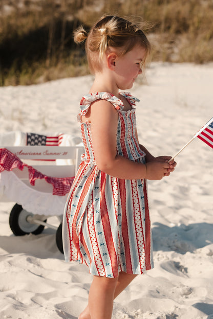 Heritage Striped Smocked Twirl Dress