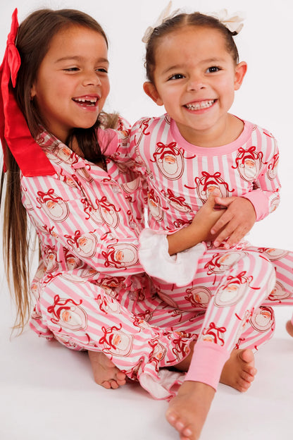 Pink Santa Claus Lane Long Sleeve Ruffle Flare Set