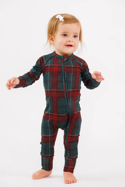 Holiday Heritage Plaid Zipper Romper
