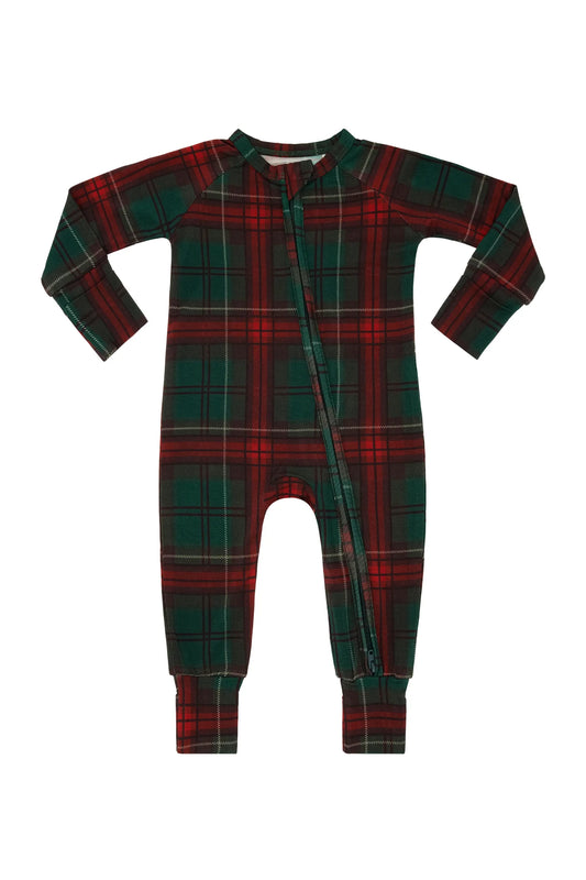 Holiday Heritage Plaid Zipper Romper