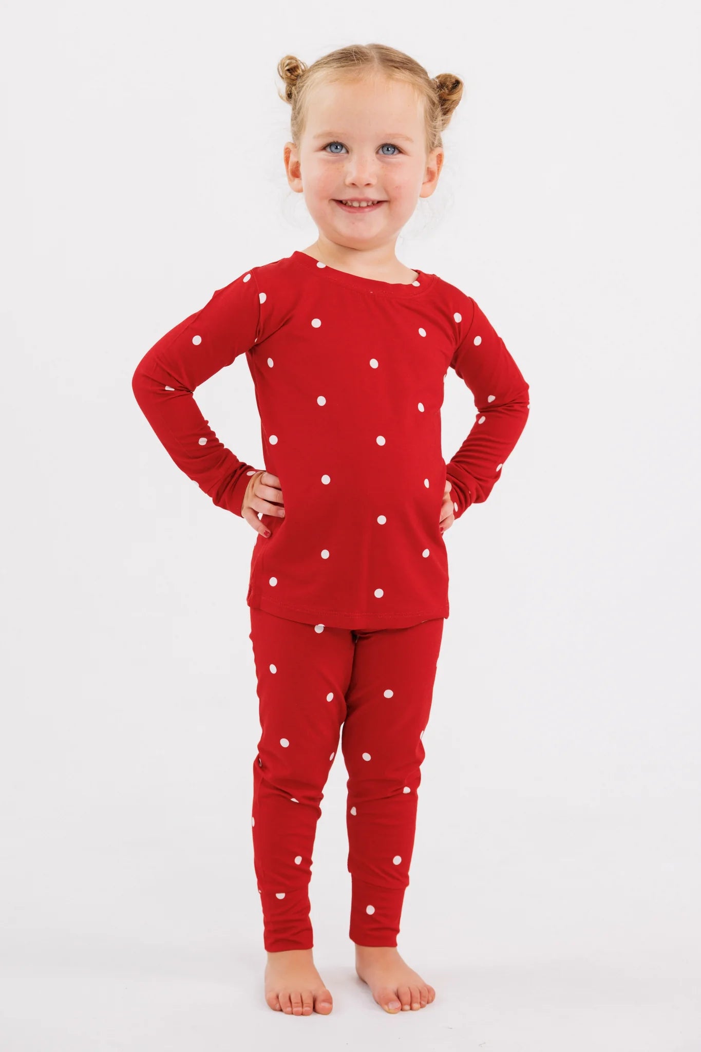 In My Jammers Ruby Polka Dot bamboo two piece pajama set