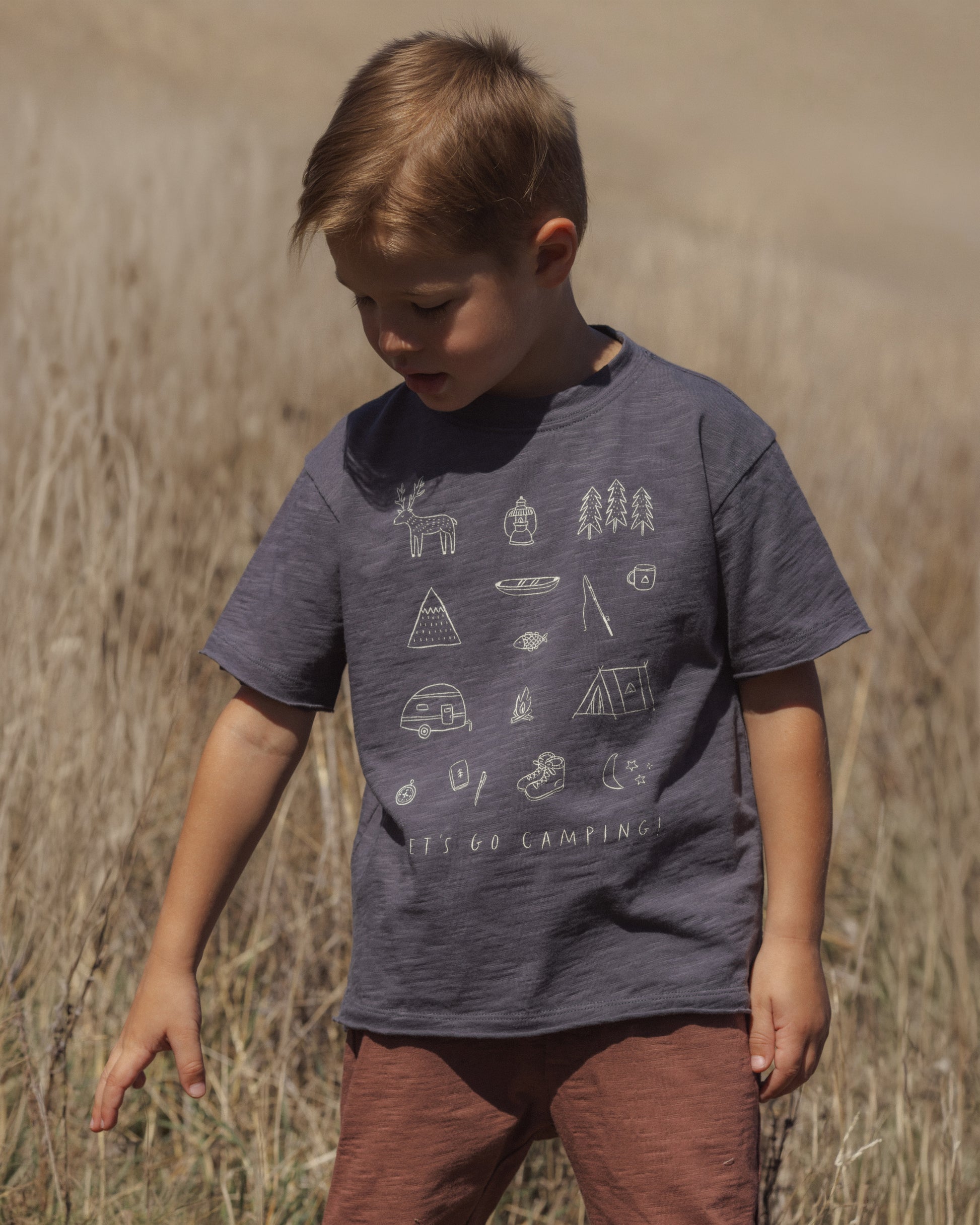 Let's Go Camping Raw Edge Tee