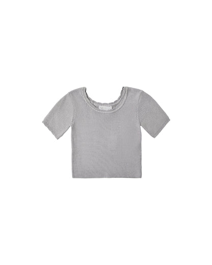 Scallop Tee Dusty Blue
