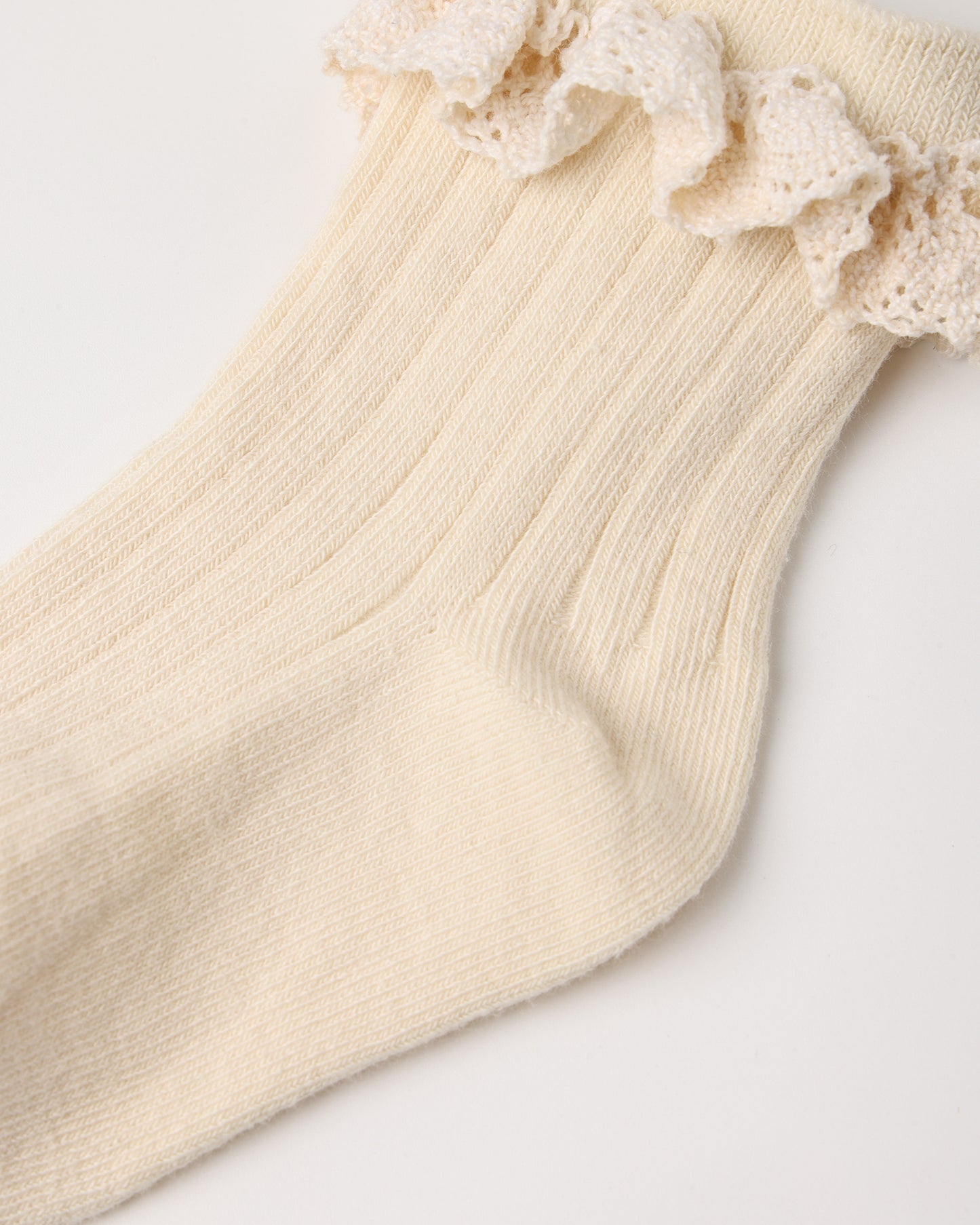 Rosewood + Natural Lace Trim Socks, 2-Pack