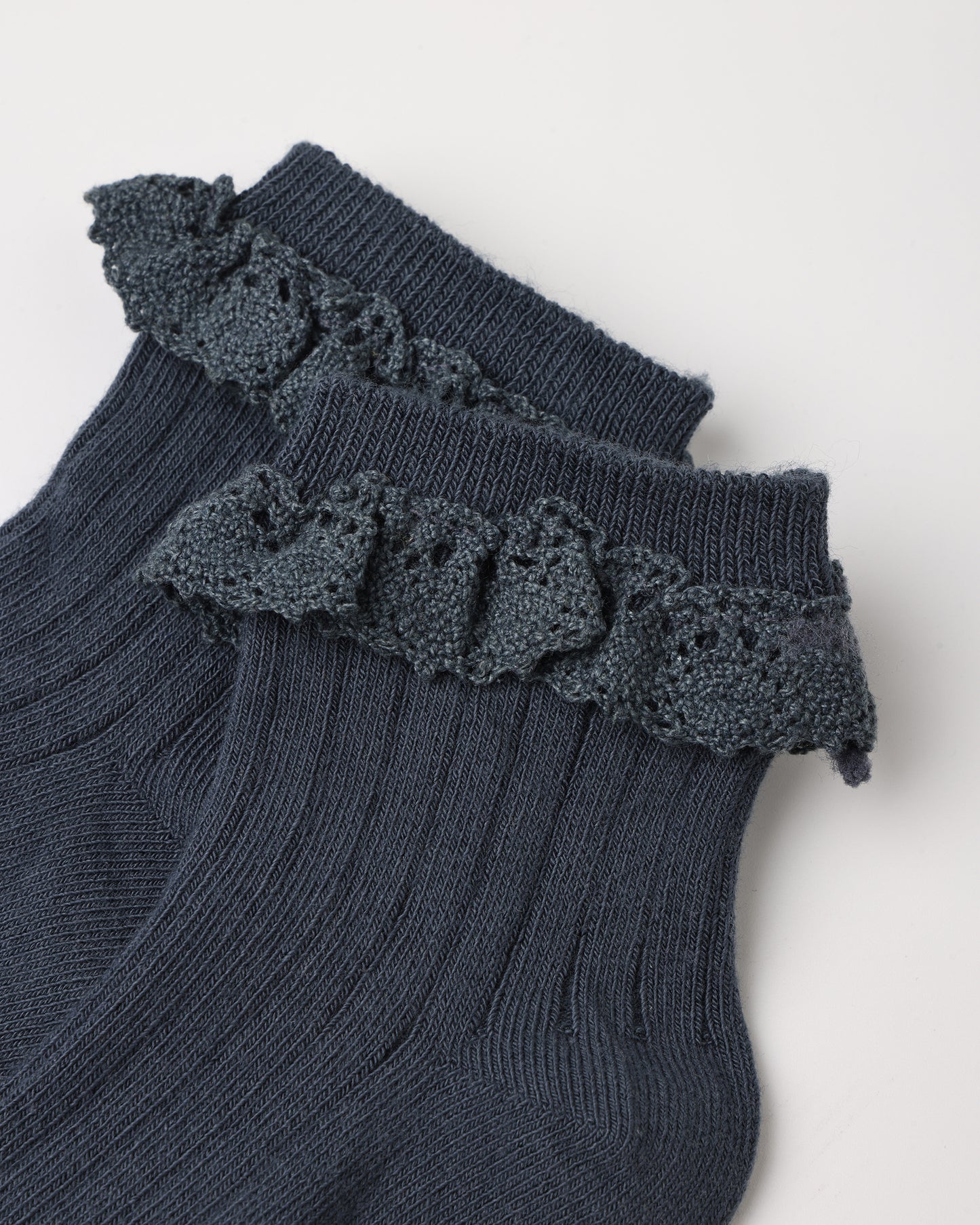 Fawn + Midnight Lace Trim Socks, 2-Pack