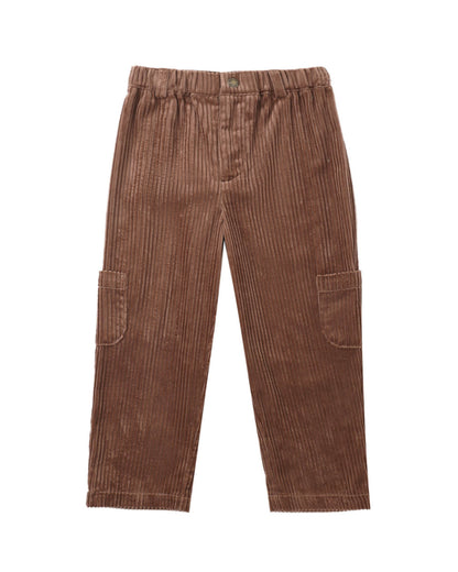 Rylee + Cru Relaxed Cargo Pant in mulberry, kids' cargo pants with side patch pockets
