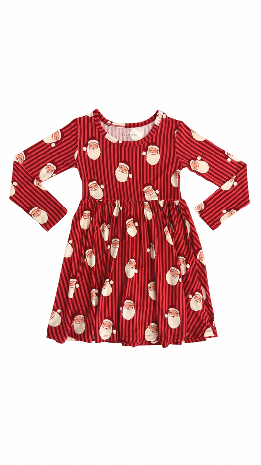 Santa Long Sleeve Twirl Dress