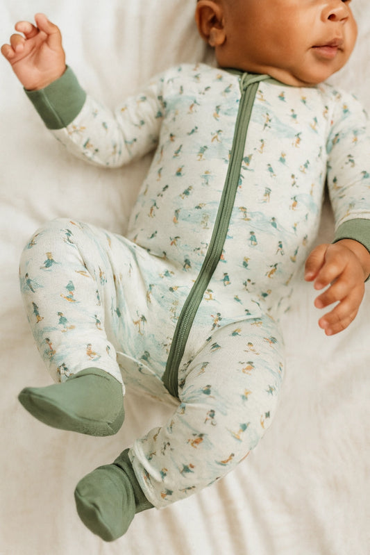 Skier Mountain - 2 Way Zipper Romper