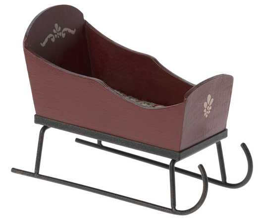 Maileg red wooden sleigh sized for mice
