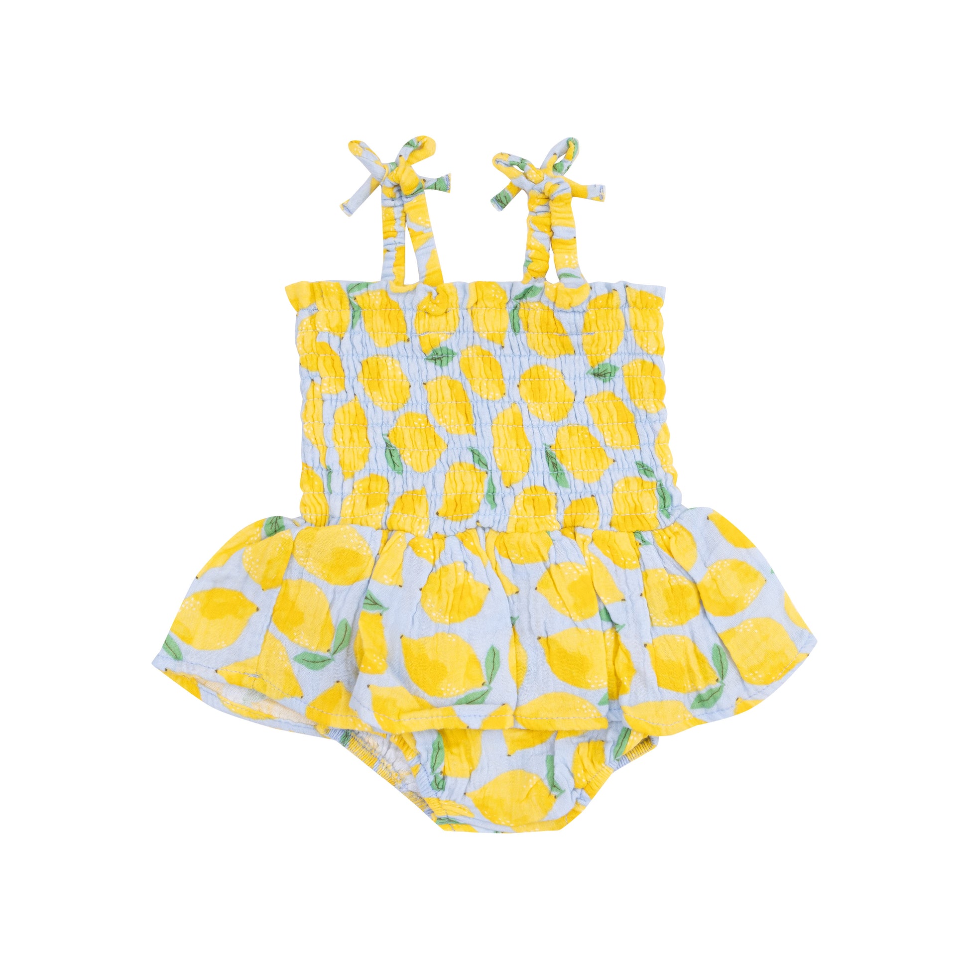 Sunny Lemons Smocked Bubble With Skirt Front