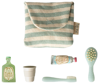 Toothbrush set in bag, Mouse - Blue stripe (Available Mid April)