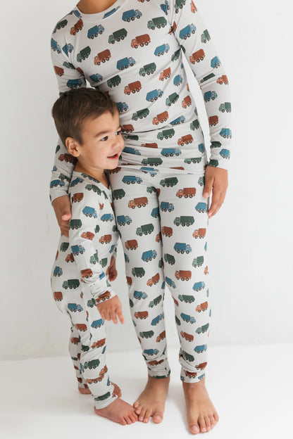 Trash Trucks Zipper Romper