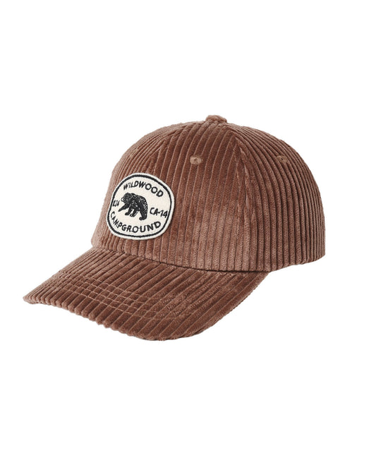 Rylee + Cru Wildwood Baseball Hat in mulberry corduroy with a wildwood patch