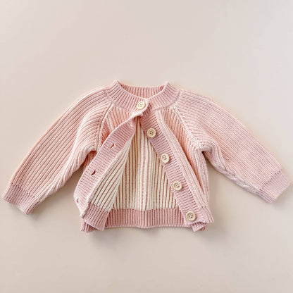 Cotton Brioche Pink Cardigan