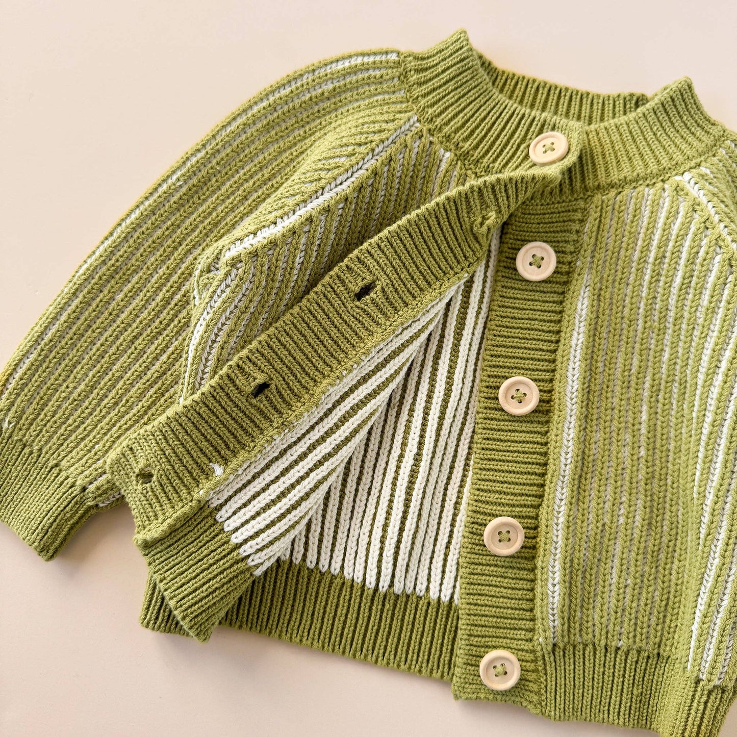 Green Brioche Knit Cardigan