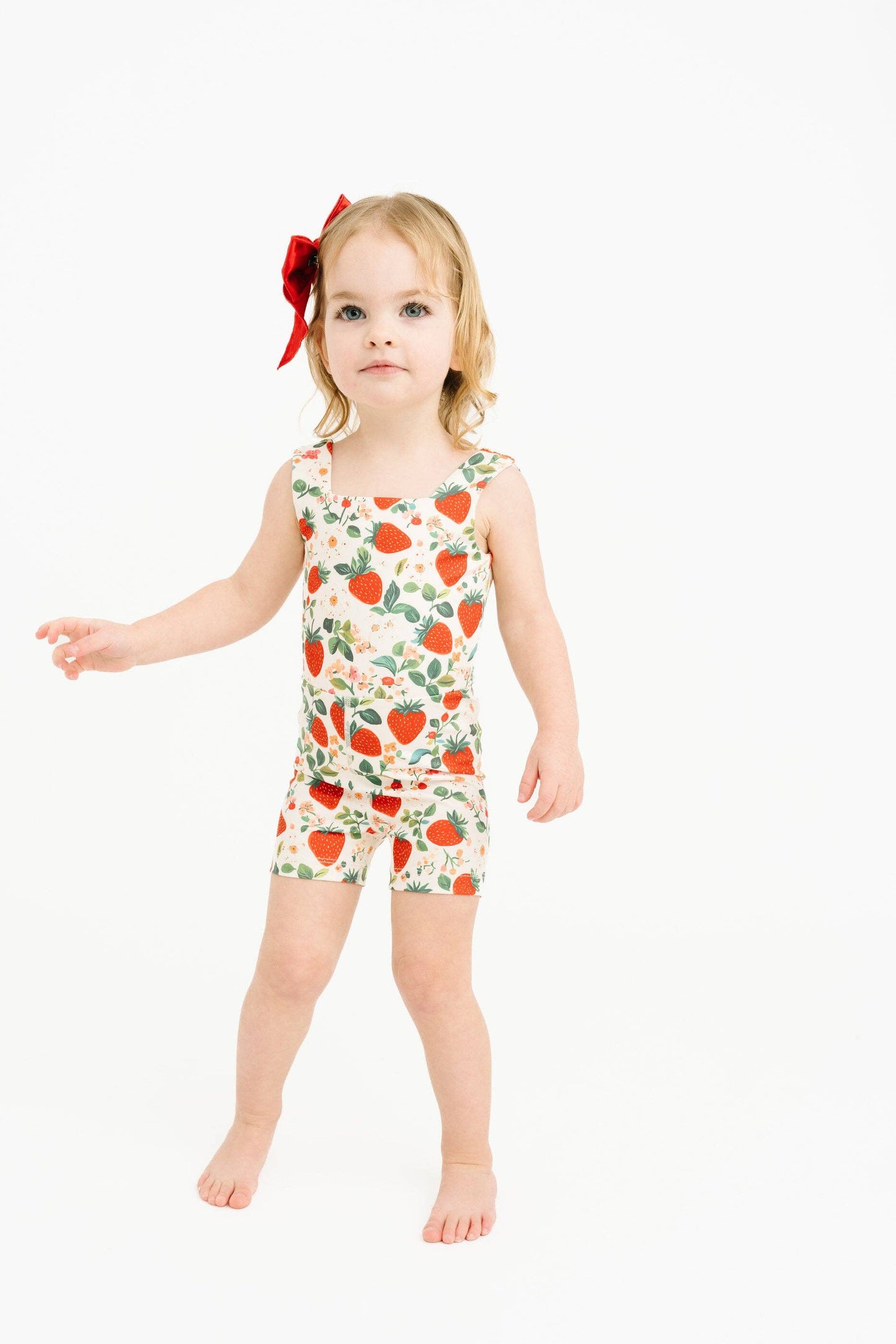 Vintage Strawberry Athletic Romper