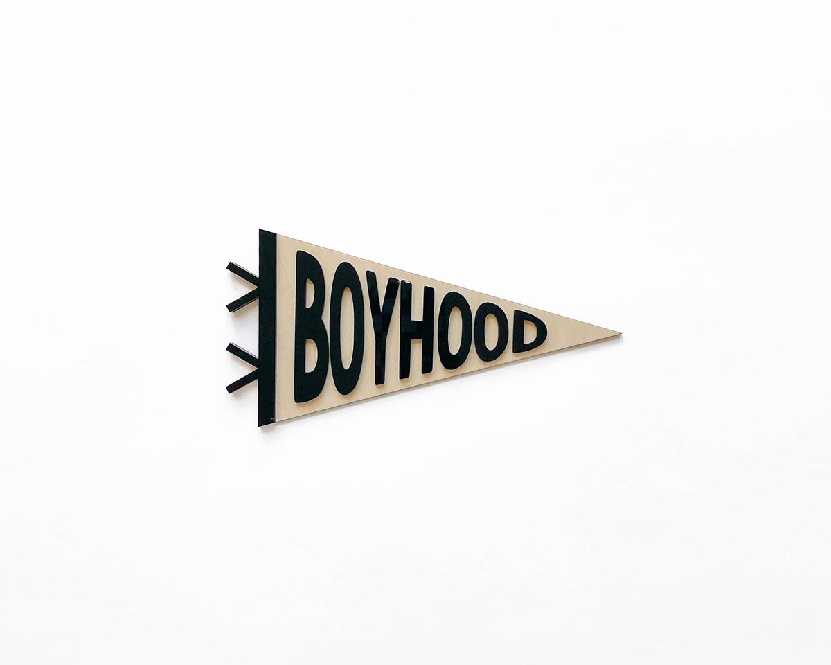 Boyhood Shelf Sign, Kids Nursery Room Decor, Baby Wall Sign