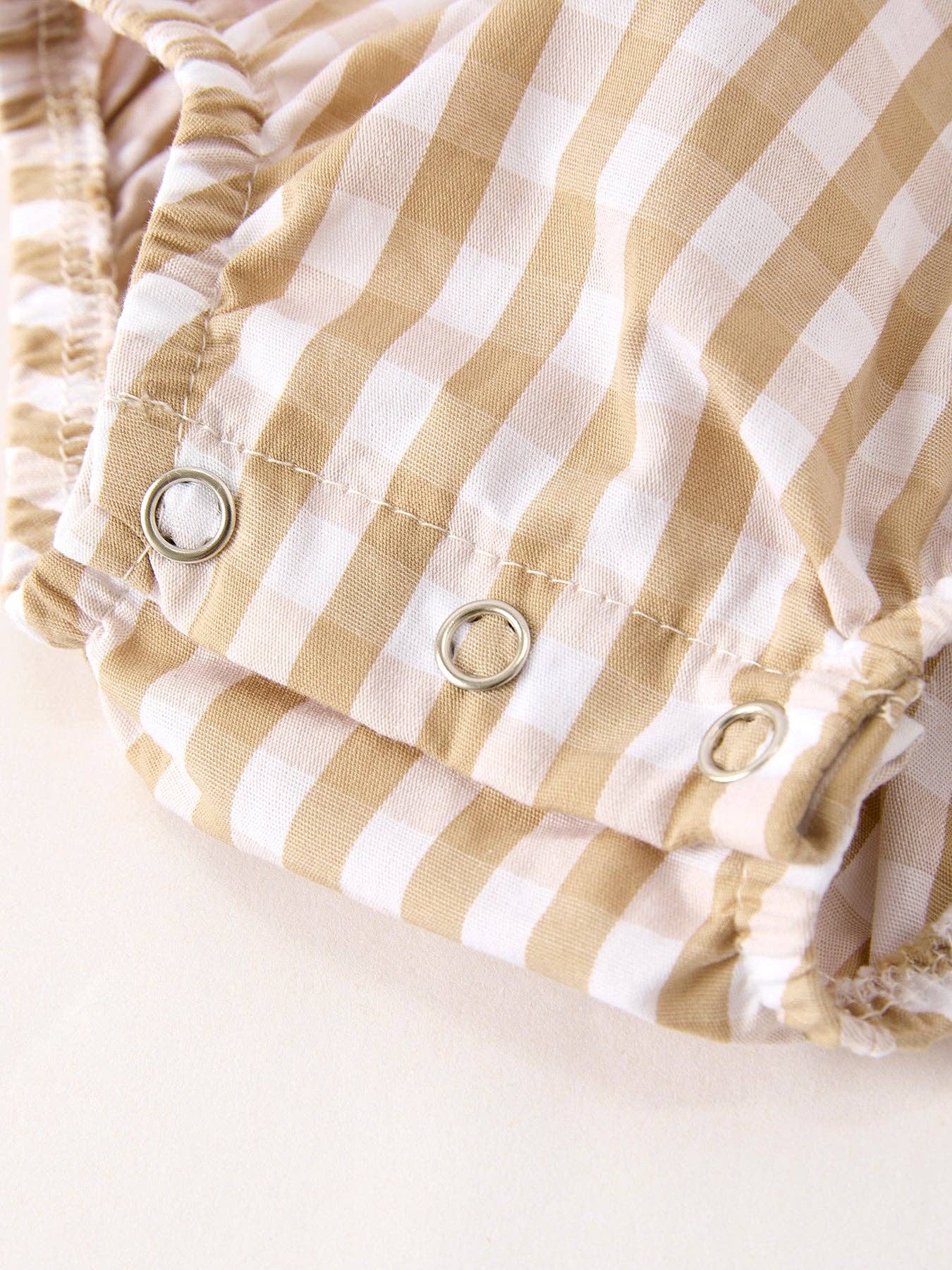 Plaid Turkey Embroidered Smocked Baby Girl Romper