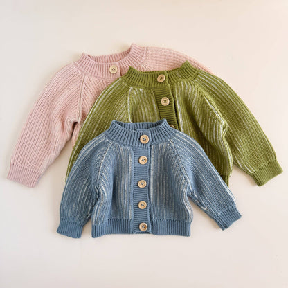 Green Brioche Knit Cardigan