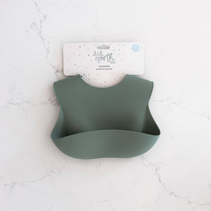 Sage Green Silicone Bib