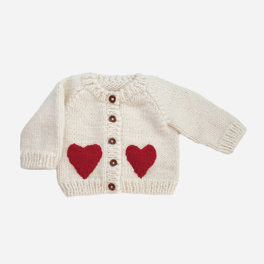 Heart Cardigan in Red