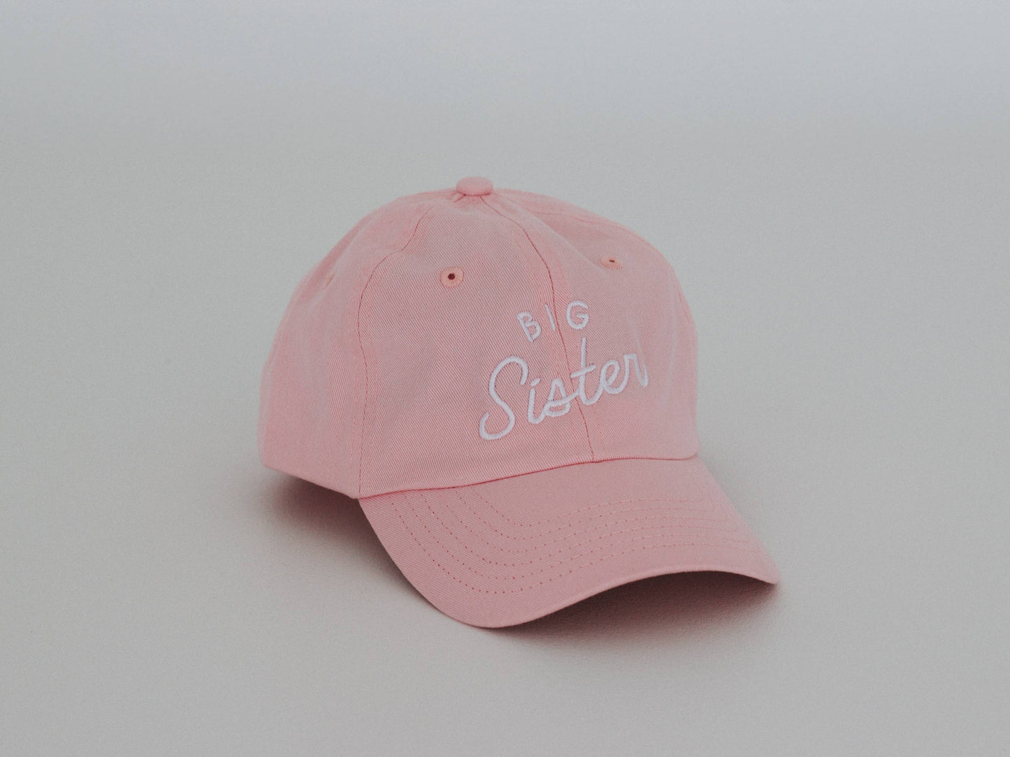 Big Sister Pink Twill Hat • Modern Girls Cap for New Sisters