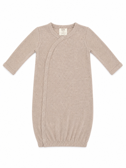 Tan speckle knotted baby gown - view 2