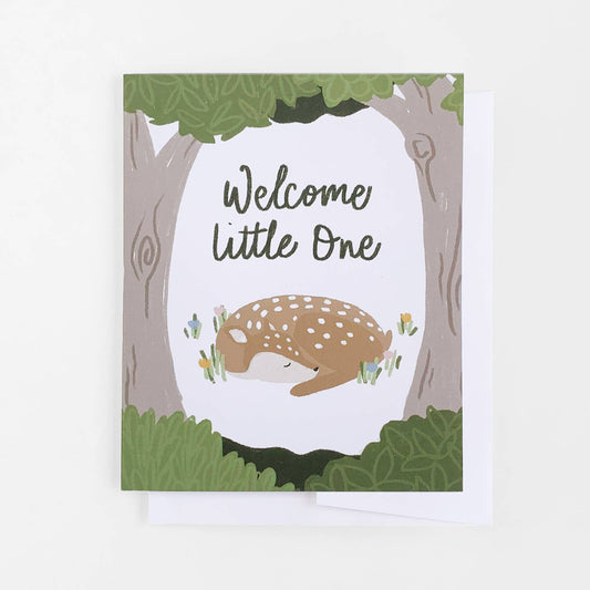 Welcome Little One Woodland Greeting Card