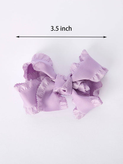 Ruffle Bow Hair Clip - 3.5 Inches