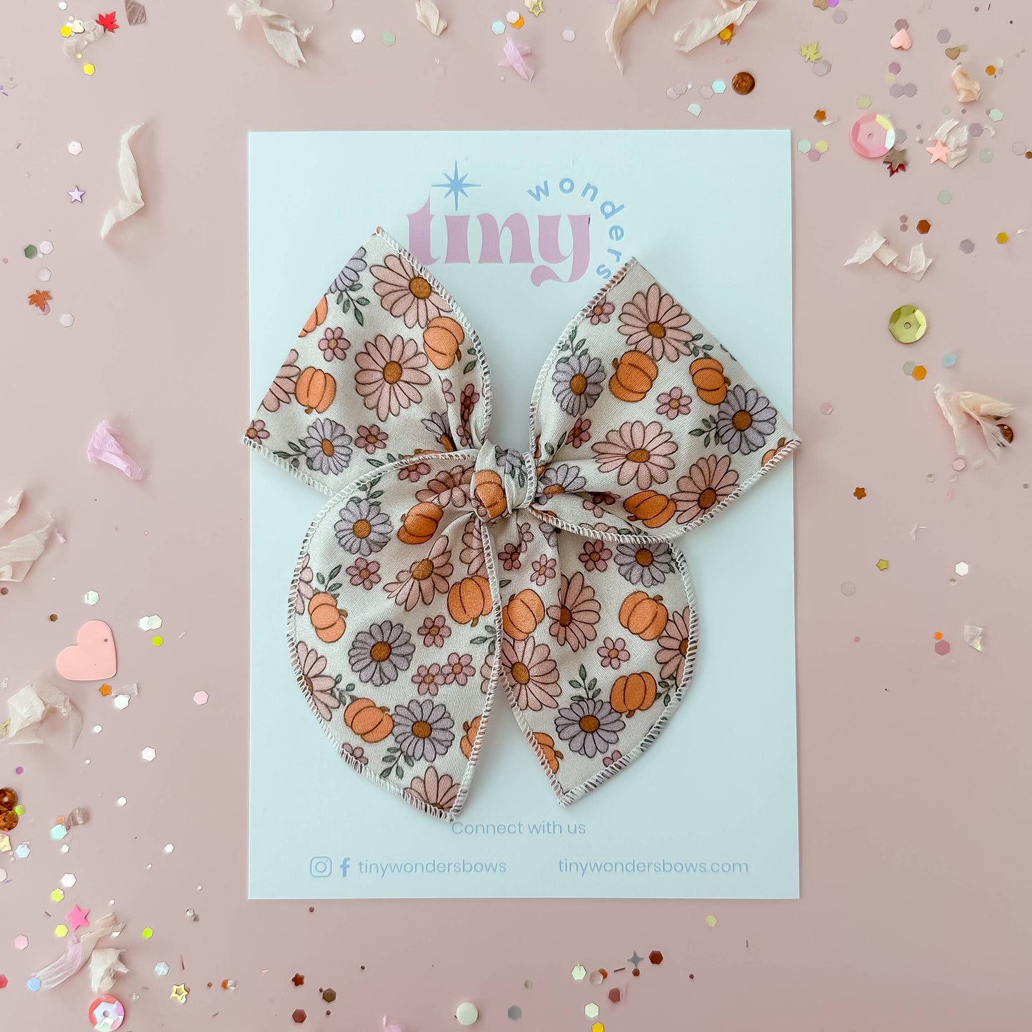 Pumpkin Floral hair bow