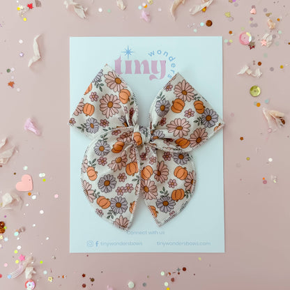 Pumpkin Floral hair bow
