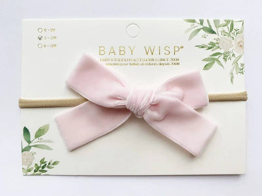 Velvet Hand Tied Infant Bow Headbands