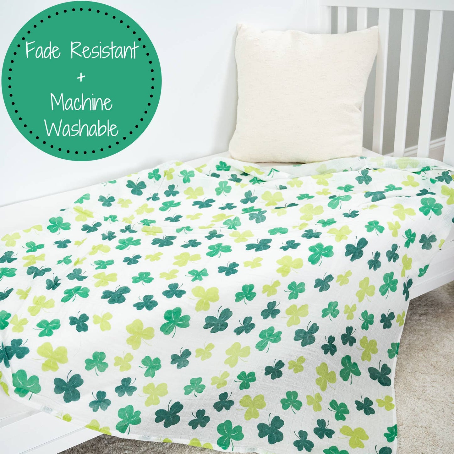 Lucky Shamrock St. Patrick's Day Swaddle Blanket