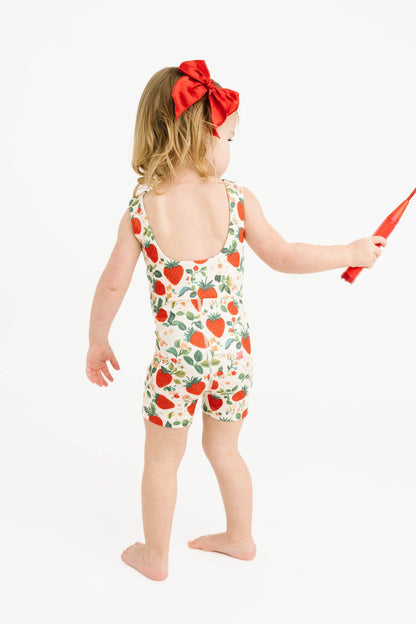 Vintage Strawberry Athletic Romper