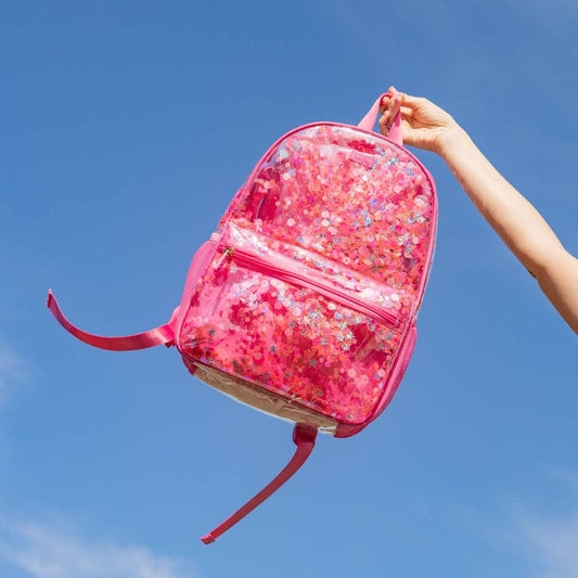 Clear Sweet Tart Pink Confetti Backpack
