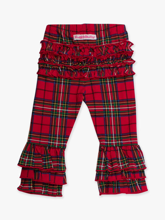 Baby Girls Red Nicholas Plaid Ruffle Flare Pants