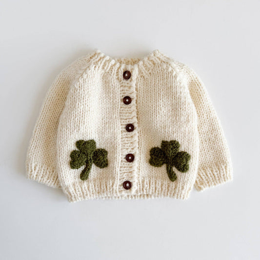 Clover Cardigan Baby Kids Shamrock Knit Apparel Lucky