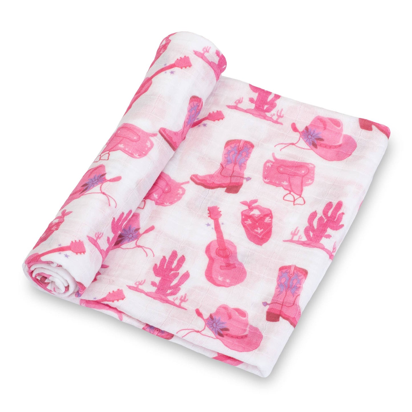 Let's Go Girls Baby Muslin Swaddle Blanket