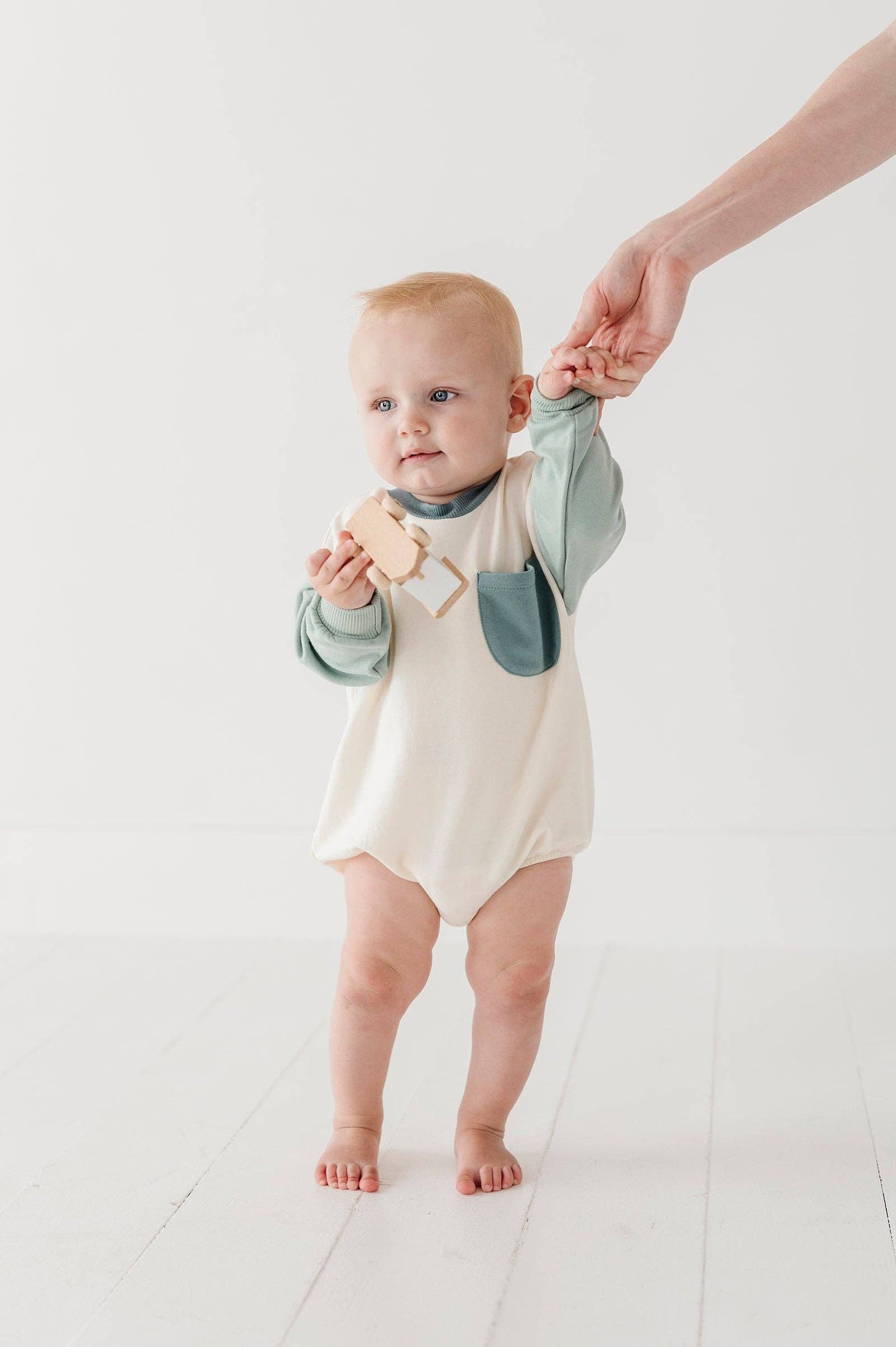 Colorblock Romper - Seafoam