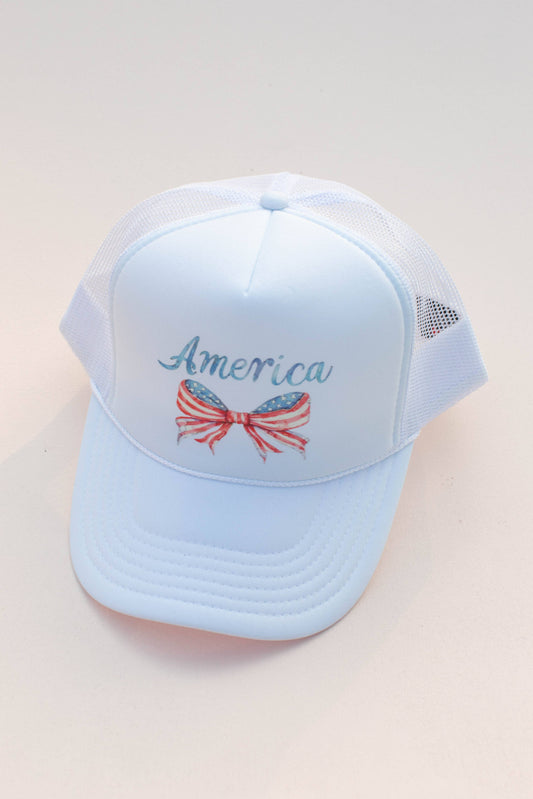 Coquette Bow America July 4 Trucker Hat
