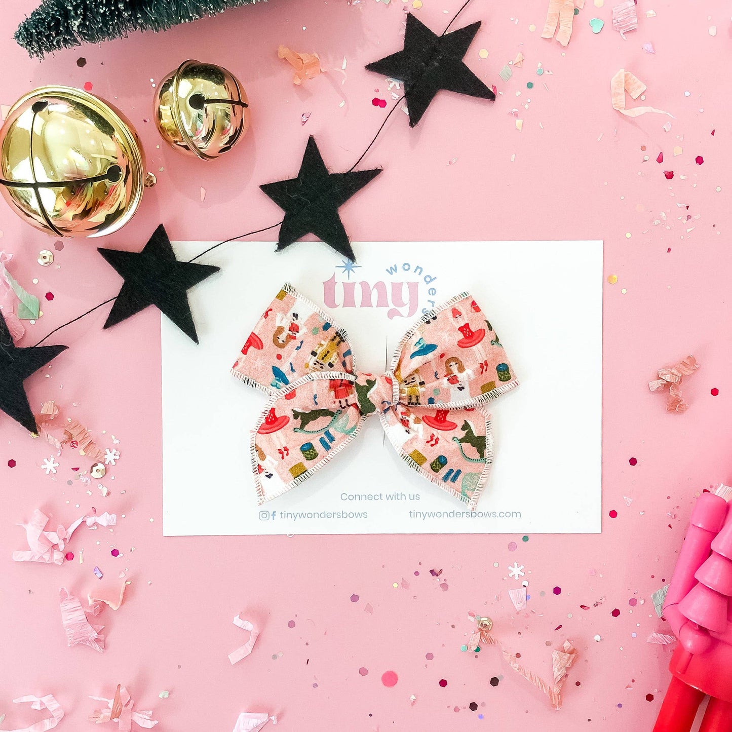 Nutcrackers on Pink hair bow